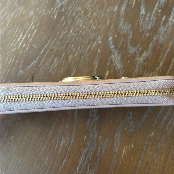 LOVE MOSCHINO Genuine Leather beige studded zip-around gold-tone Wallet - Picture 13 of 15